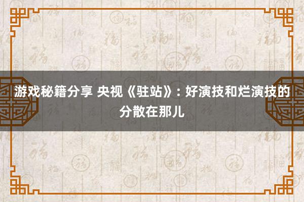 游戏秘籍分享 央视《驻站》: 好演技和烂演技的分散在那儿